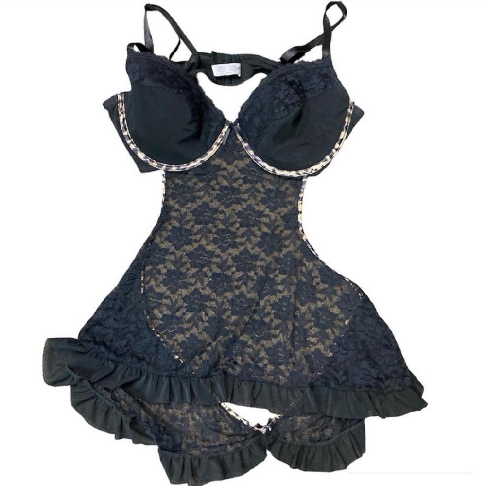 Black apron lingerie top